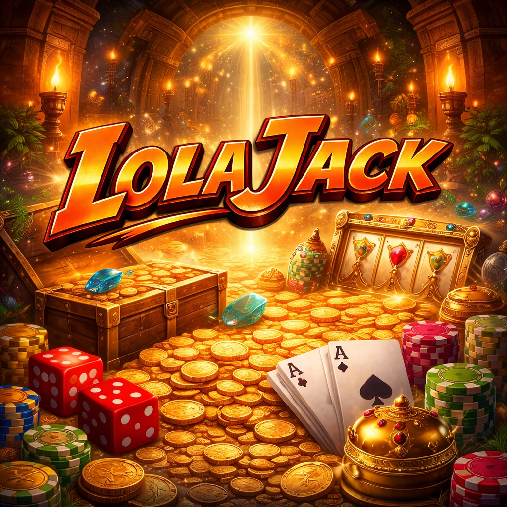 Lolajack Casino Adventure - Indiana Jones style adventurer Lola ready for gaming action
